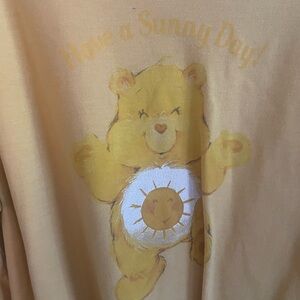 Yellow Graphic Tee with care Bear Design